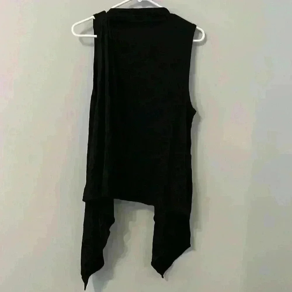 Athleta Black Open Front Sleeveless Vest Large - Picture 3 of 4